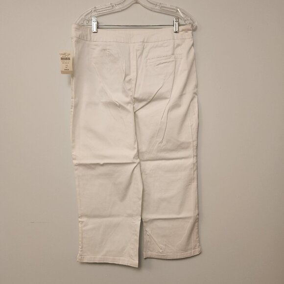 NEW Coldwater Creek Pants Size 14 Sateen Crop White NWT‎ See Description - Picture 3 of 11